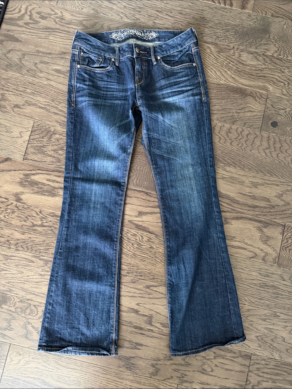 Express Dark Blue Flare Jeans